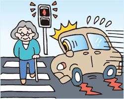 信号無視や飛び出しに対応できる速度で運転しましょう 信号無視や飛び出しに対応できる速度で運転しましょう
